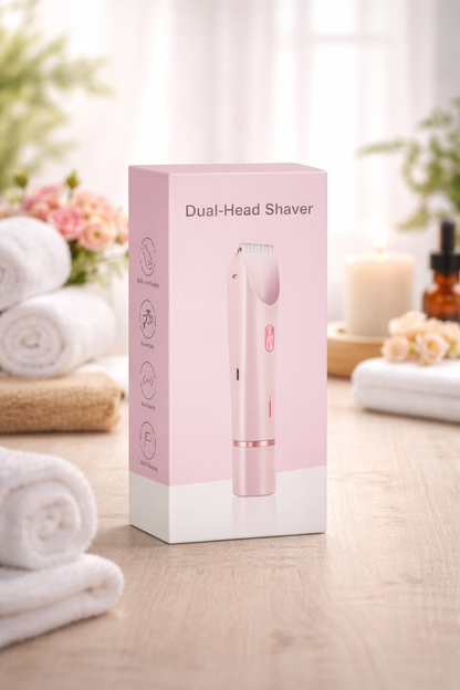 Electric Trimmer, Shaver And Razor 2-in-1 Body. Fully Rechargeable, Waterproof, Painless And Soft Dual Heads